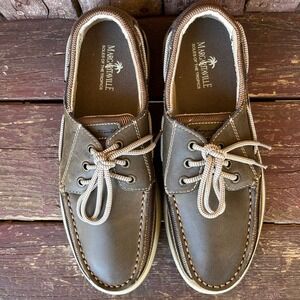 Margaritaville Men's US 9.5 Boat Shoes Beach Resort Soles Tropic Leather Brown